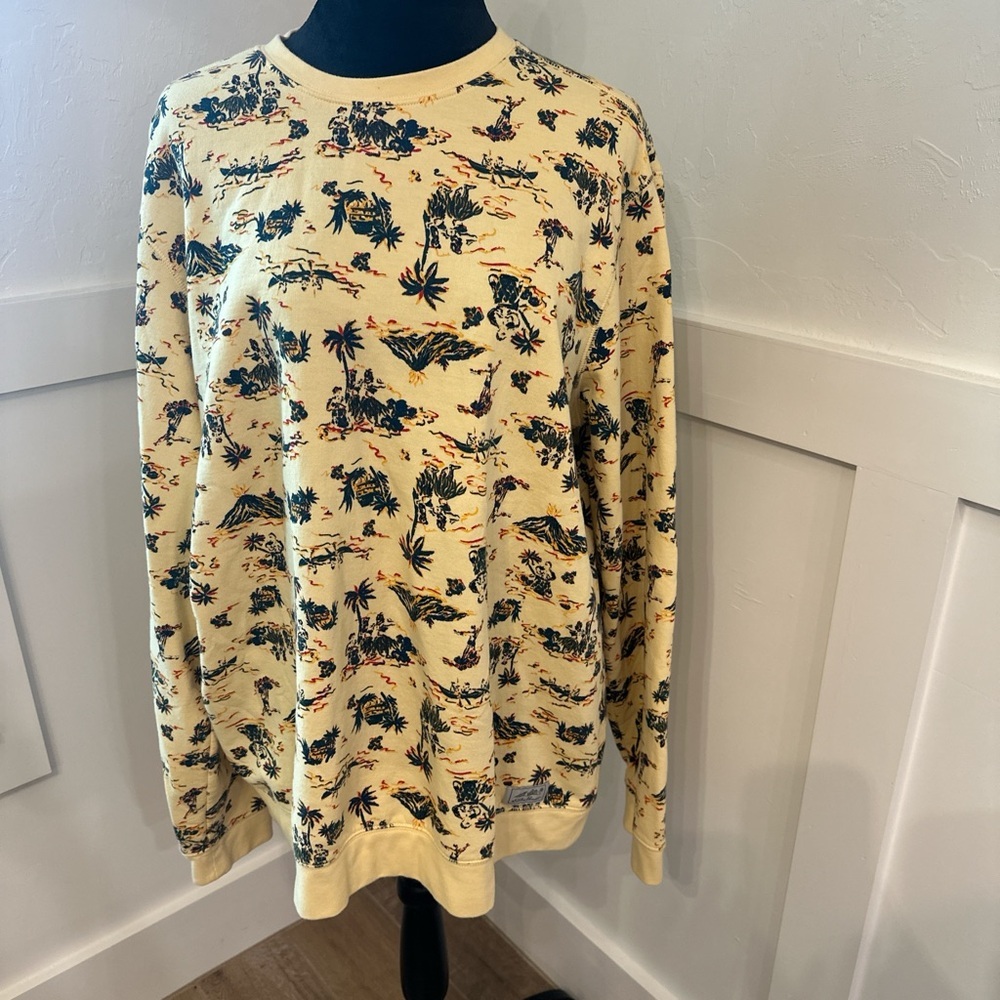 Eddie Bauer Men's Yellow‎ Tropical Print Sweatshirt